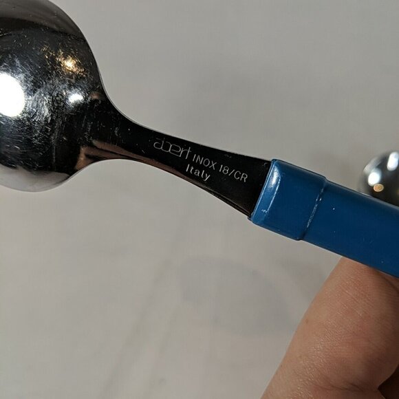 Abert INOX Italy 18/CR 16 Set Cutlery Utensils Teaspoons Soup Knives Forks Blue - Picture 6 of 14